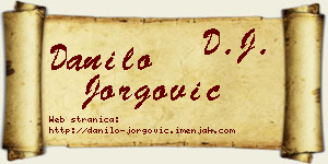 Danilo Jorgović vizit kartica